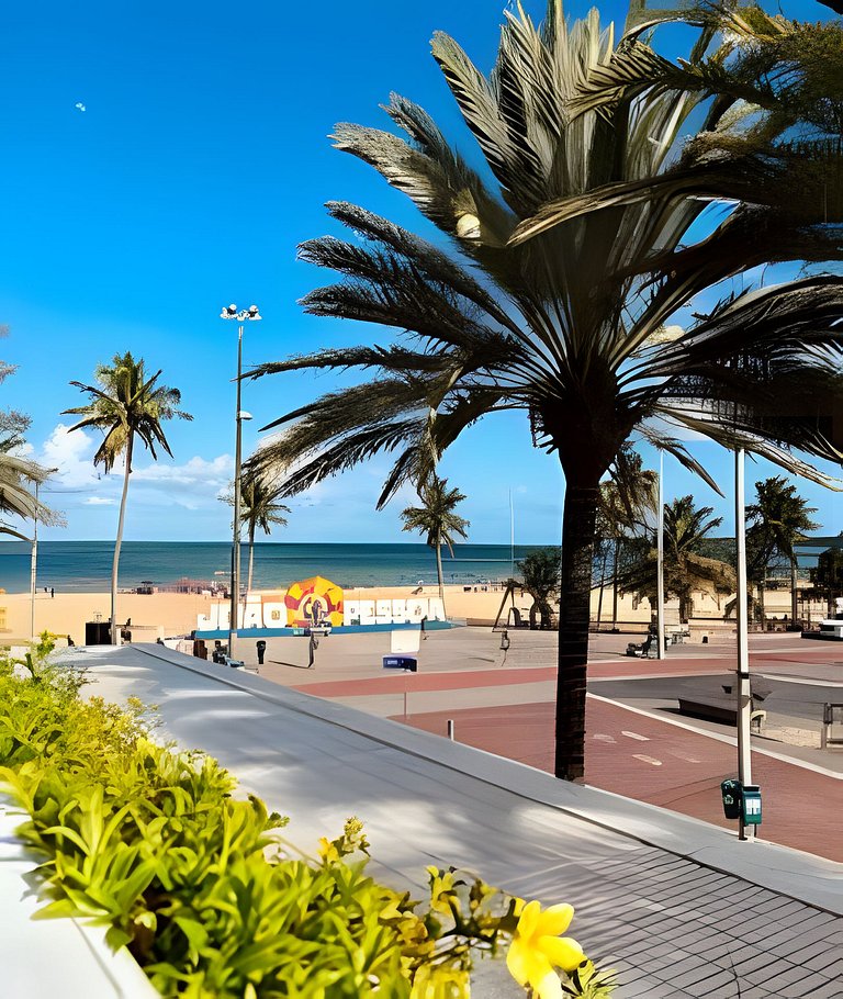 Apto 2q vista mar e piscina no Solar com café