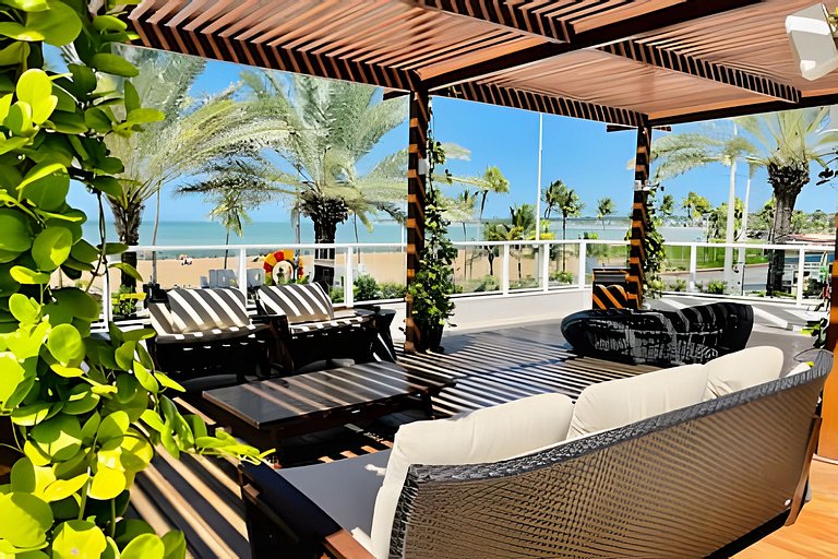 Apto 2q vista mar e piscina no Solar com café