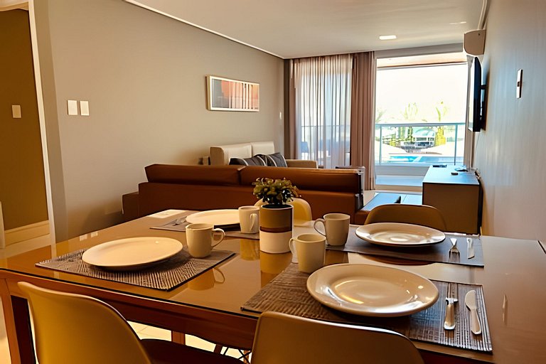 Apto 2Q com vista espetacular com café incluso