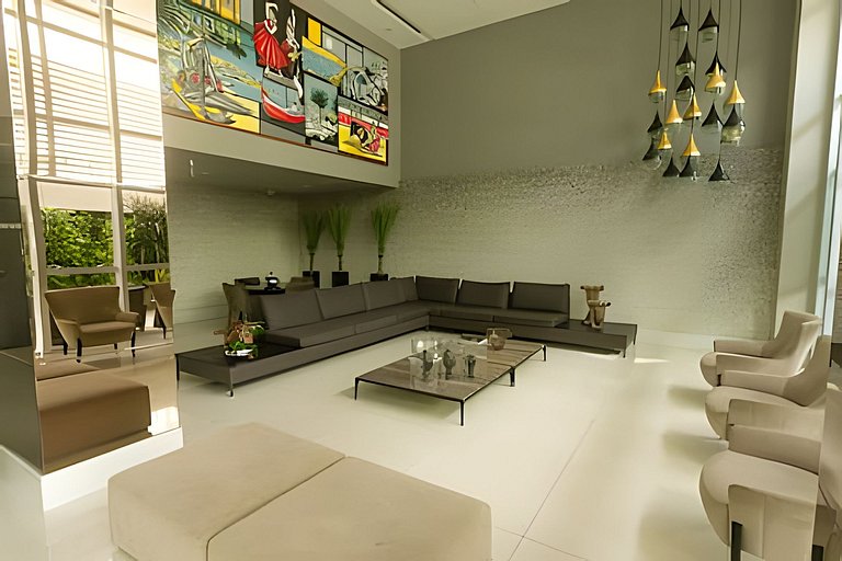 Apto Studio Grande com vista piscina