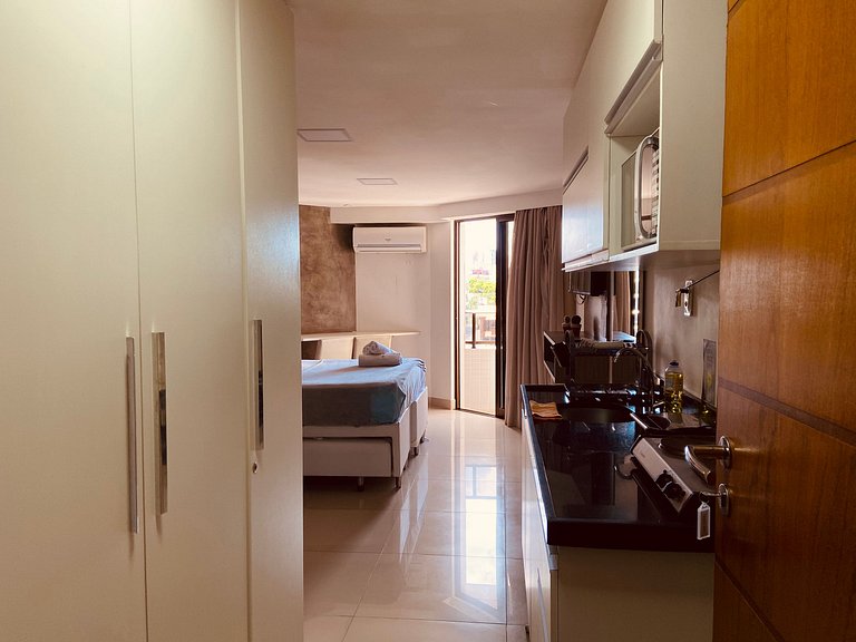 Apto luxuoso em hotel com café da manhã incluso