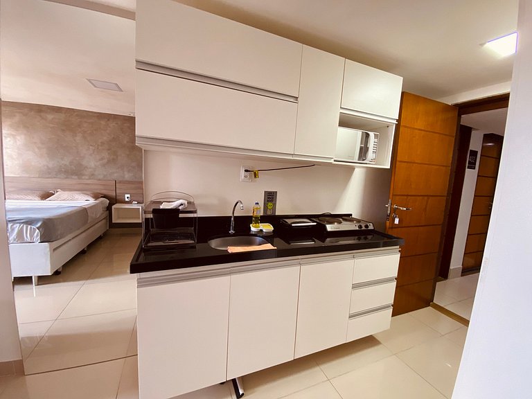Apto luxuoso em hotel com café da manhã incluso