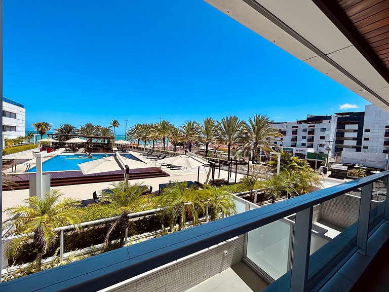Apto 2q com vista piscina
