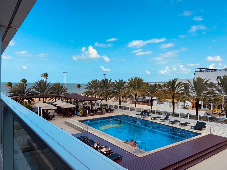 Apto Studio Grande com vista piscina