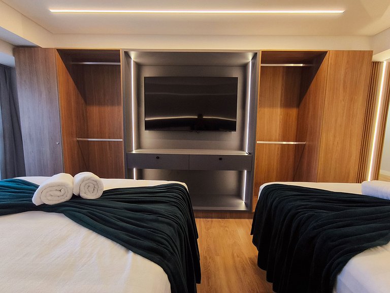Flat Luxo Frente Mar com Vista Espetacular