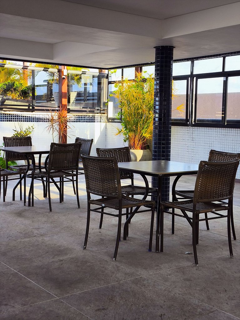 Flat Luxo Frente Mar com Vista Espetacular