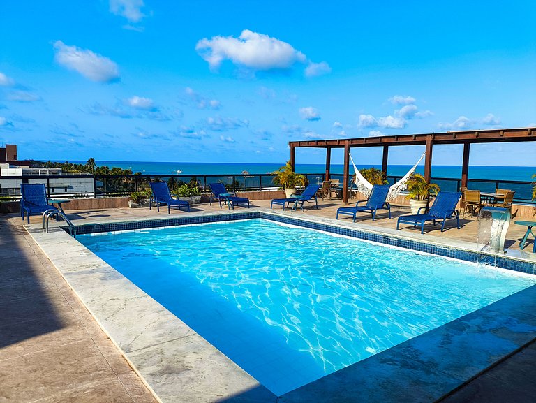Flat Luxo Frente Mar com Vista Espetacular