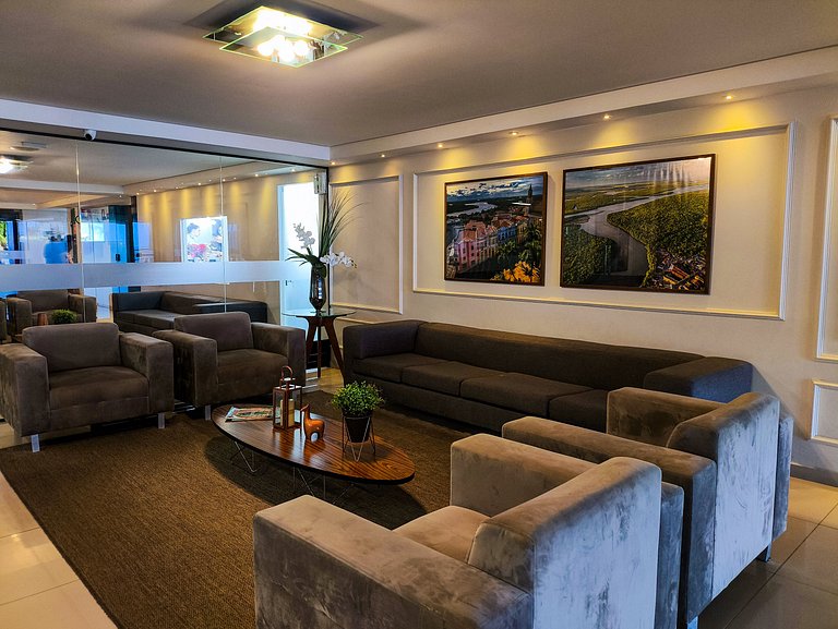 Flat Luxo Frente Mar com Vista Espetacular
