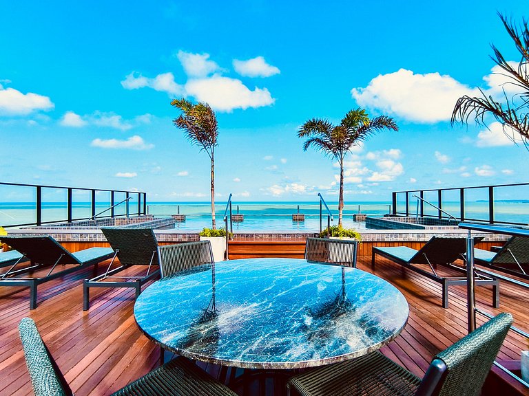Flat pé na areia com linda vista no Alta Garden