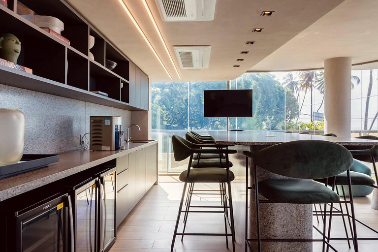 Apartamento All Black com café incluso