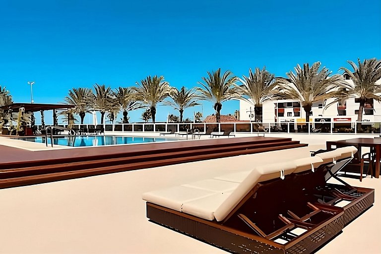 Apto Studio Grande com vista piscina