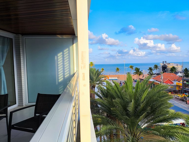 Apto Espaçoso de 1q com vista mar - café incluso