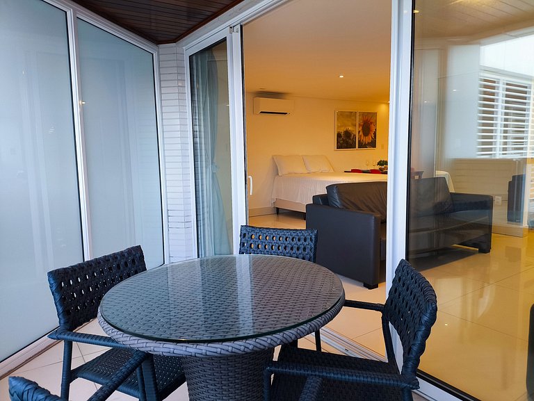 Apto Studio Grande com vista piscina