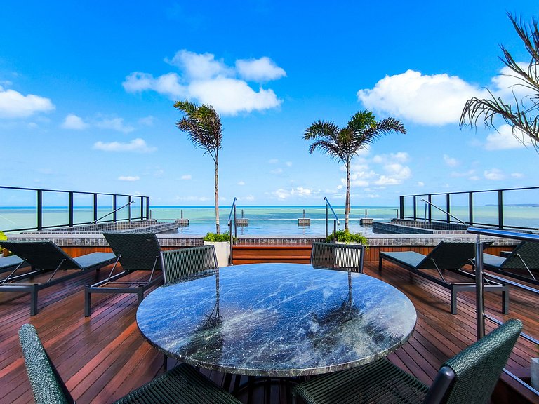 Flat pé na areia com linda vista no Alta Garden