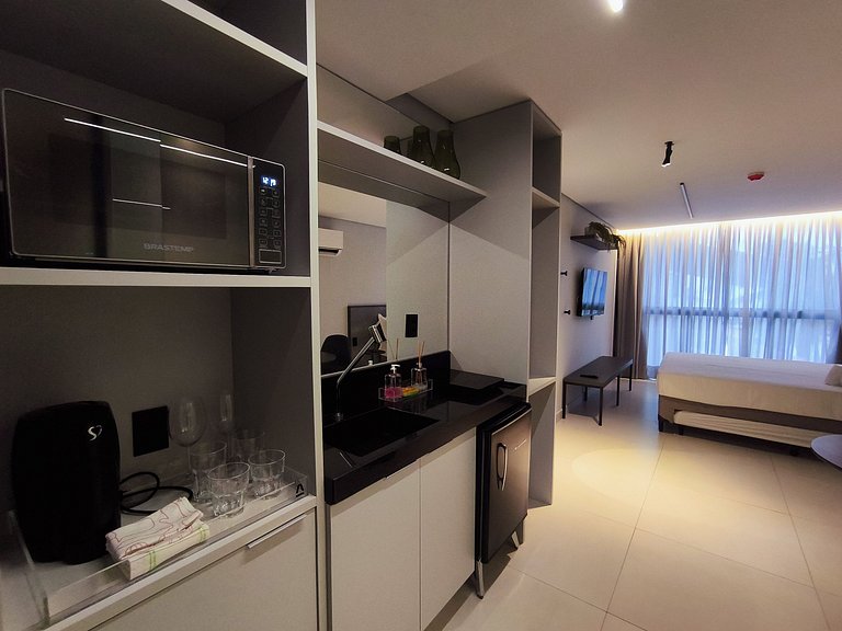 Flat pé na areia com linda vista no Alta Garden