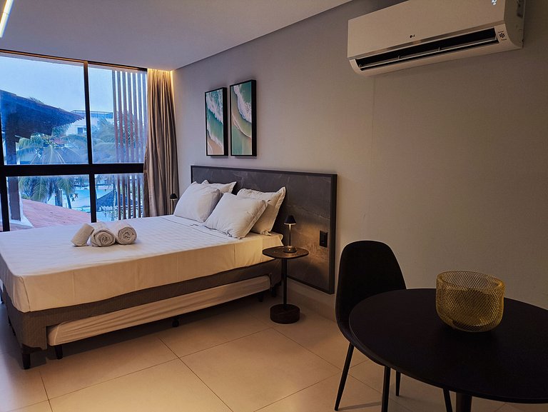 Flat pé na areia com linda vista no Alta Garden