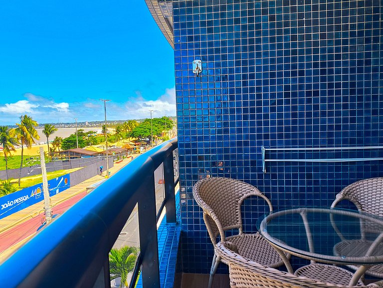 Flat Luxo Frente Mar com Vista Espetacular
