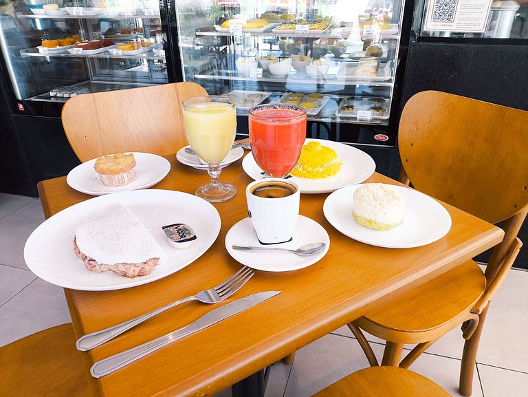 Apto 2Q com vista espetacular com café incluso