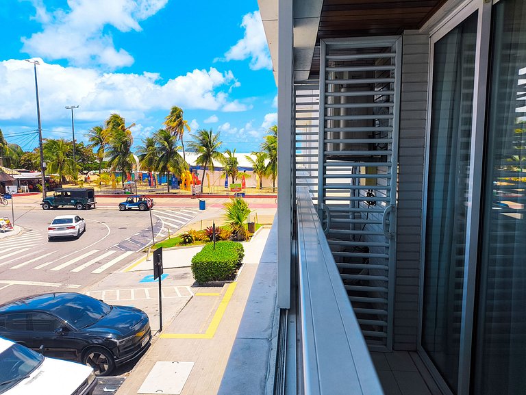 Ap 2 quartos com vista para o mar com café incluso