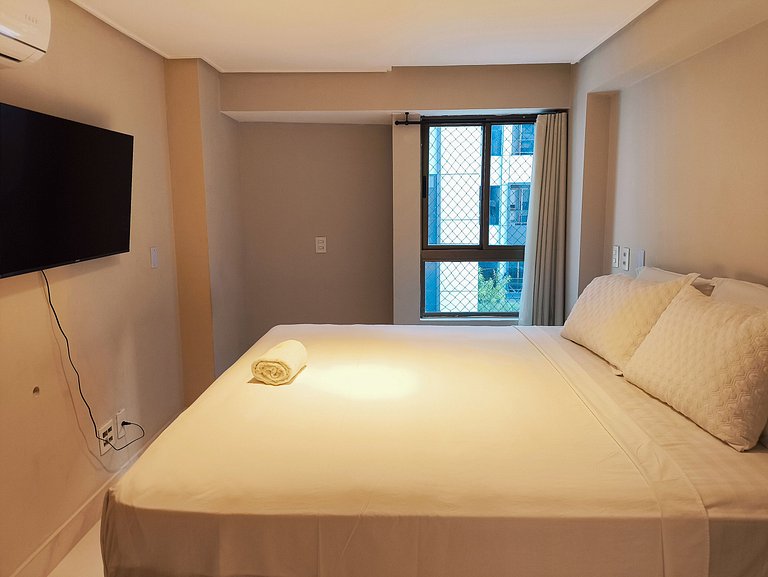 Flat 2 quartos com cama king no Luxor Tambaú