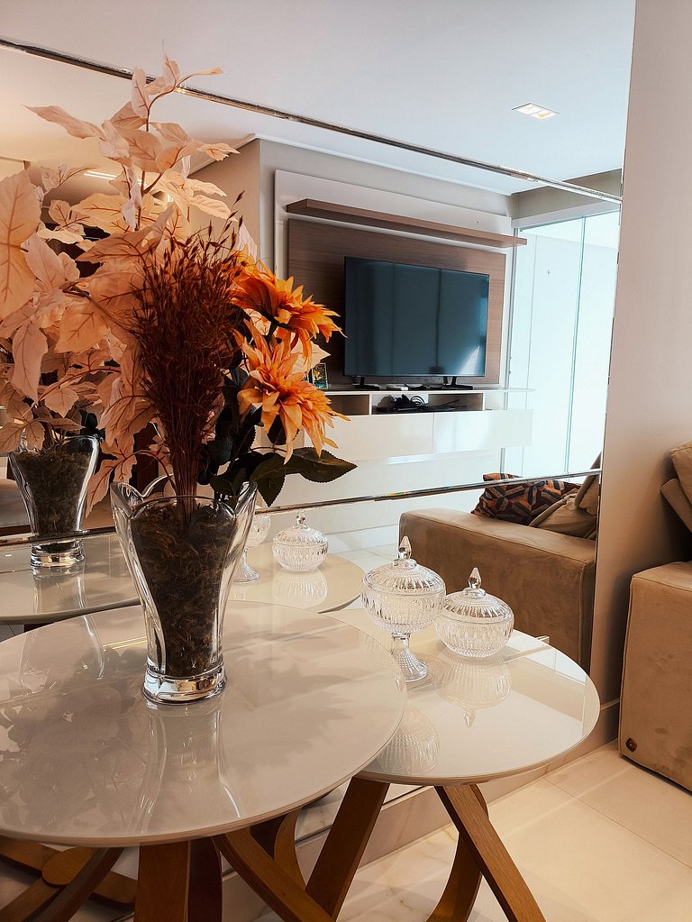 Flat 2 quartos com cama king no Luxor Tambaú