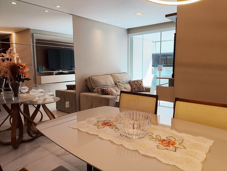 Flat 2 quartos com cama king no Luxor Tambaú