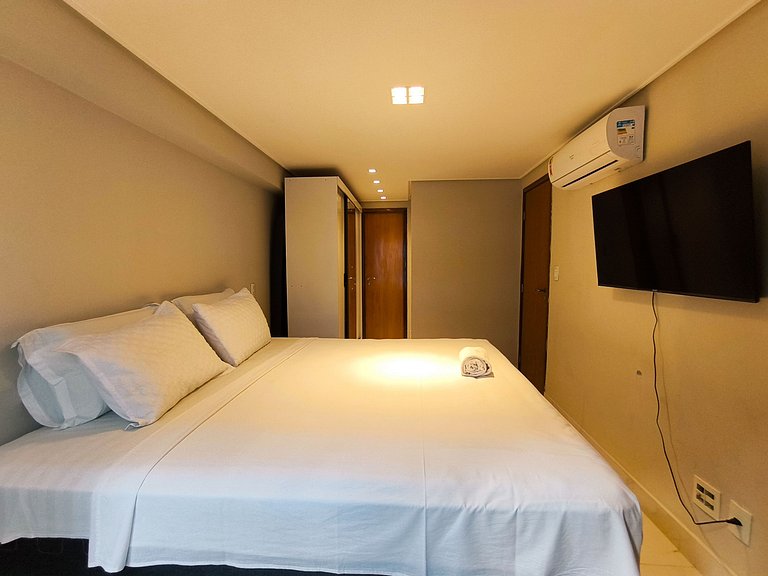 Flat 2 quartos com cama king no Luxor Tambaú