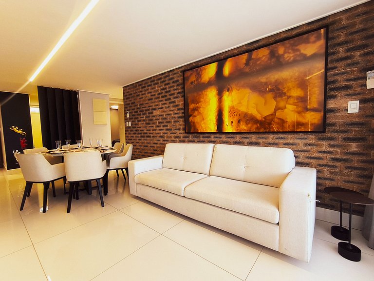 Apto 2q vista mar e piscina no Solar com café