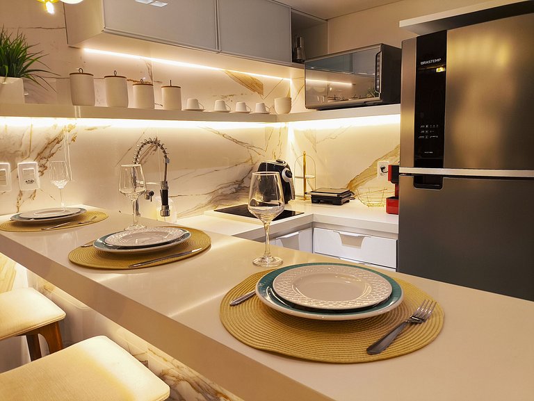 Flat Frente Mar no Marinas Praia Flat