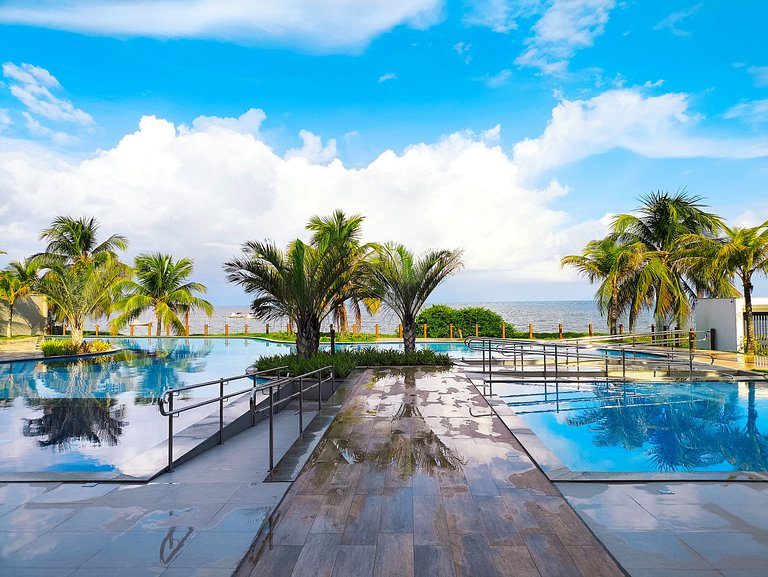 Apto 3 quartos beira-mar no Falésia Alliance