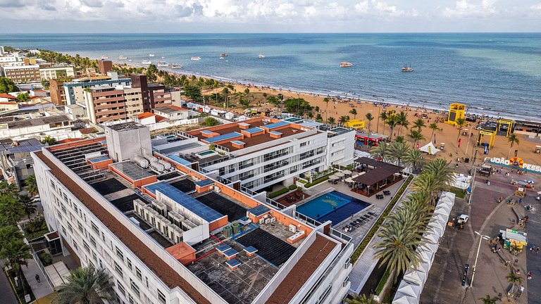 Apto 2 quartos beira-mar com vista espetacular