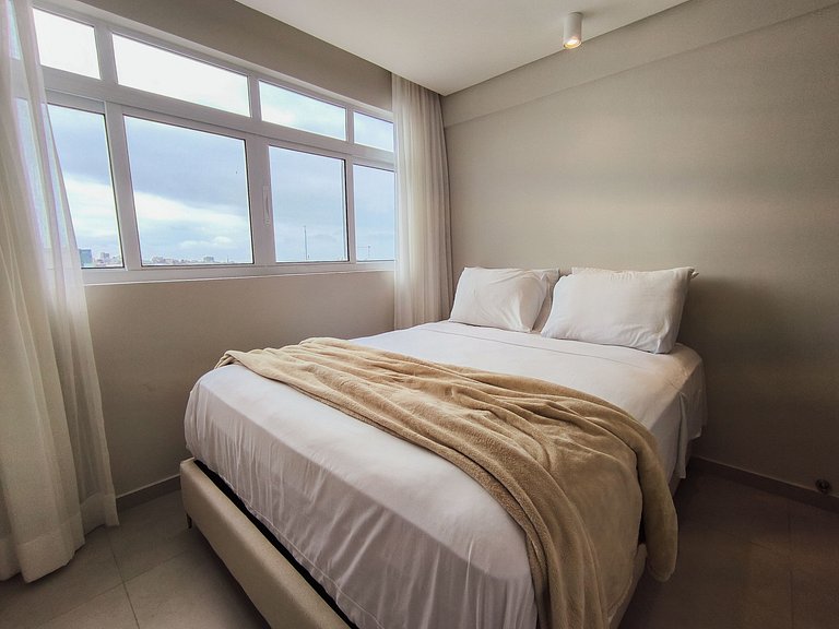 Apto aconchegante de 2 quartos no Beira Mar