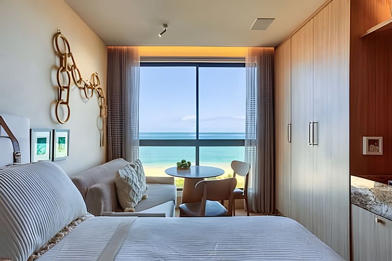 Flat Elegante com Vista Panorâmica para o Mar
