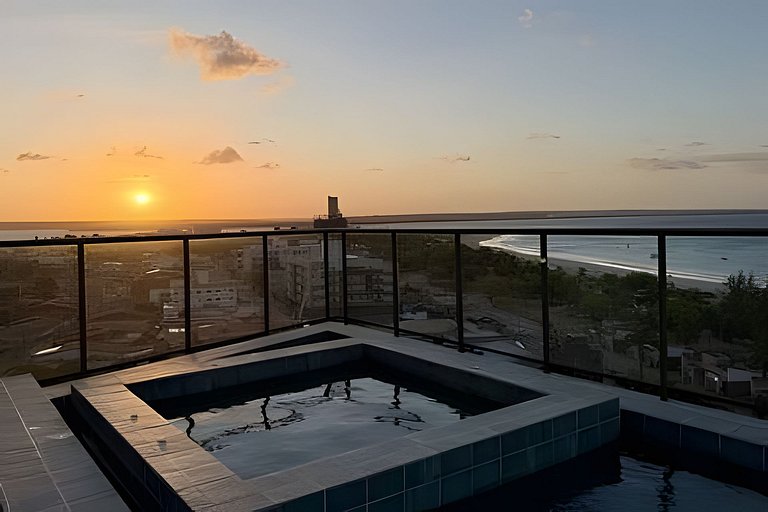 Flat Elegante com Vista Panorâmica para o Mar